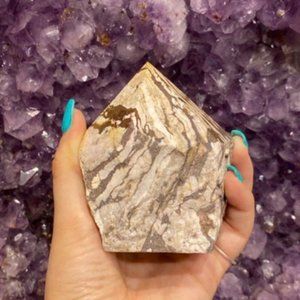 Zebra Jasper Polished Point, Crystal Grid Points, Boho Artwork, Healing Stone